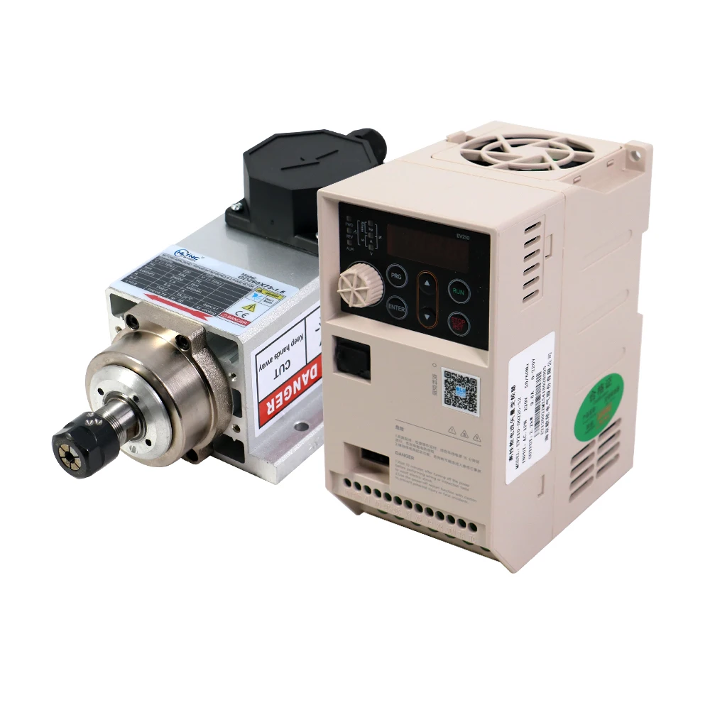 EU verzonden 2,2 kW spilmotor 24000 RPM luchtgekoeld eenfasig 220 V + frequentieomvormer ingangsfrequentie 50/60 Hz voor frezen - afbeelding 2