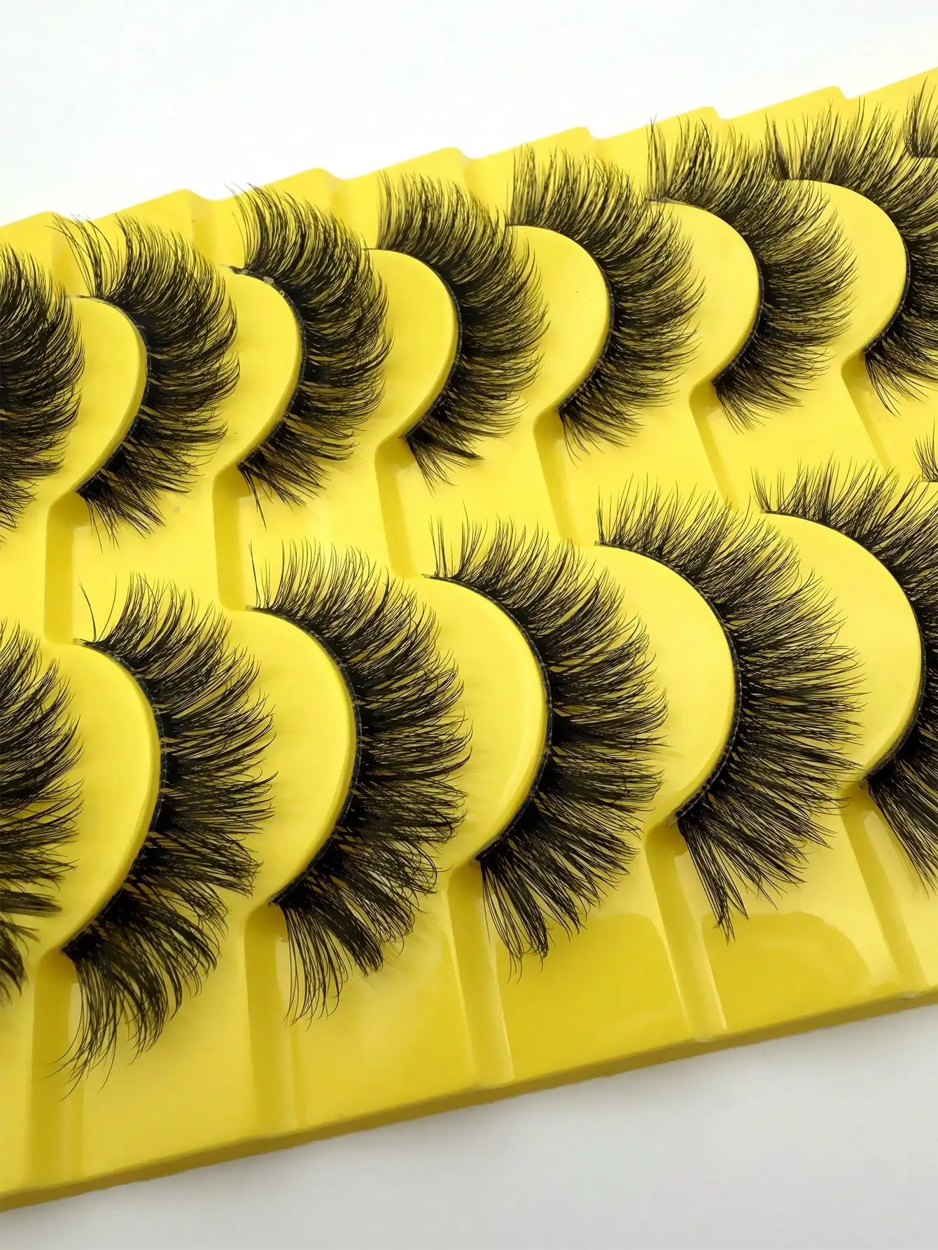 10 Paar Katzenaugen-Kunstwimpern aus Nerzfell, natürlich flauschig, 3D, dick, gewellt, wie Wimpernverlängerungen, Set – Detail 6