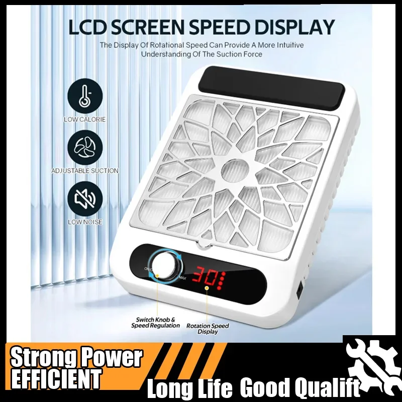 Hot Adjustable Speed Powerful Nail Dust Vacuum Collector Professional Nail Dust Extractor With Reusable Filter Tools