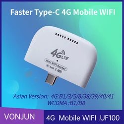 UFi 4G LTE Mini WiFi Router with USB Adapter Wireless Type-C Mobile Router Hotspot 4G LTE Modem Router for RV Travel Camping