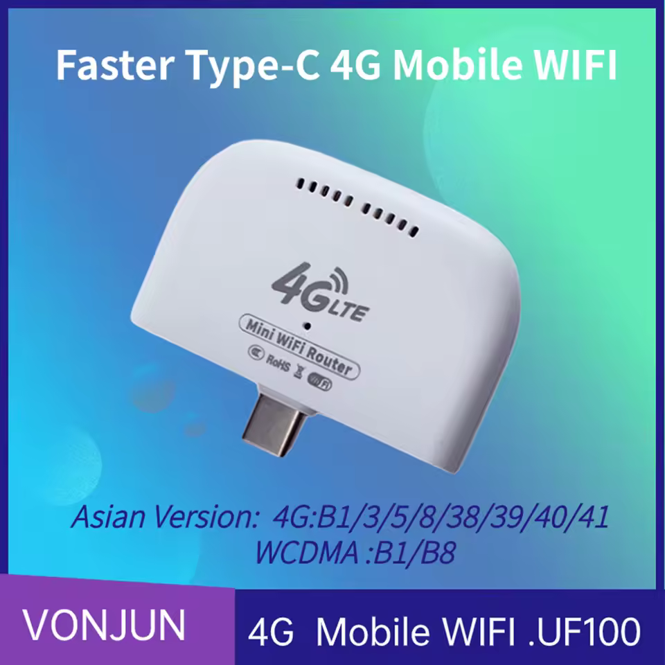 UFi 4G LTE 미니 와이파이 라우터, USB 어댑터 포함, 무선 C타입 모바일 라우터, 핫스팟 4G LTE 모뎀 라우터, RV 여행 캠핑용