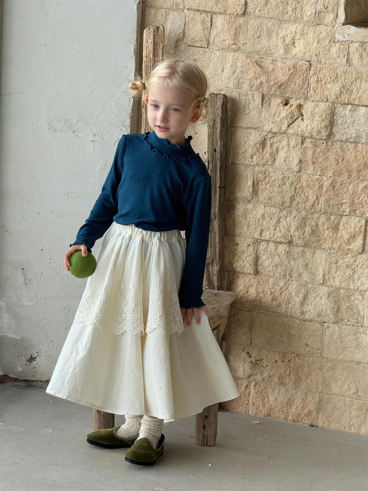 Girls Skirts 2025 Autumn New Fashion Stacked Skirt Children Clothes Girls Baby Flowers Embroidery Skirts