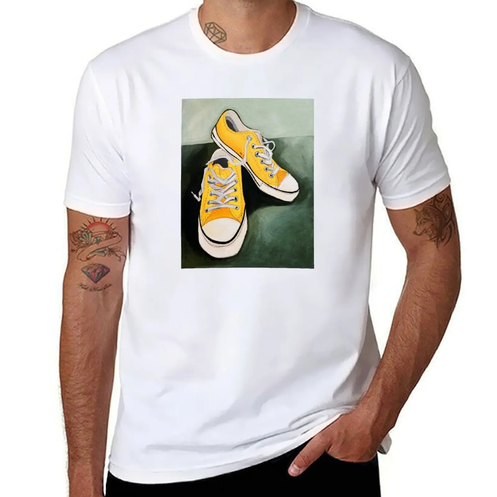 

Yellow Shoes T-Shirt man t shirts cotton man t shirts for men man t shirt summer T-Shirt
