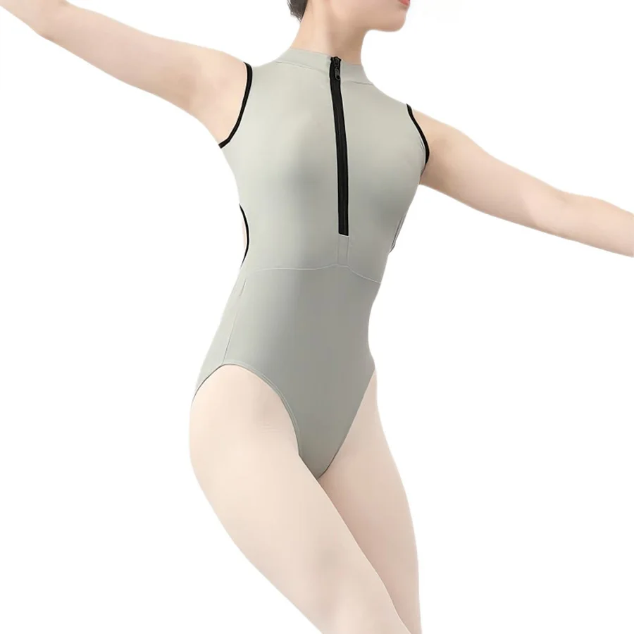 Ballet Leotard for Women Waist Hollow Out Dancewear Gymnastics Leotards Sleeveless Solid Color Bodysuit Adult Dance Clothes