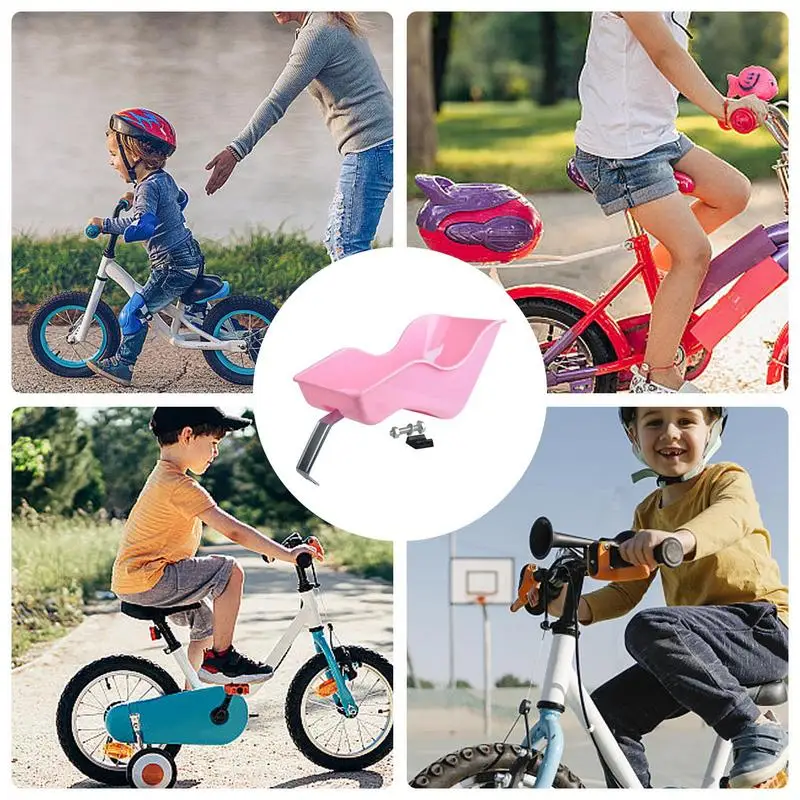 1pcs Kids Bike Seat Post Doll Seat With Entrainment Pink Baby Doll Cycle Seat Decorate Attachment For Dolls Toys Accessories