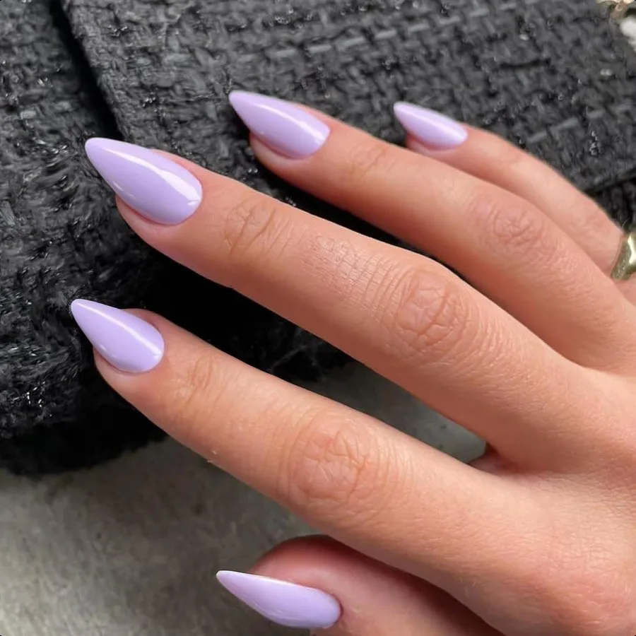 

Lilac Pr on Nails в форме миндаля, 48 шт., нейтральные толстые накладные ногти для женщин, средние миндальные ногти Pr on, многоразовый акриловый клей для ногтей