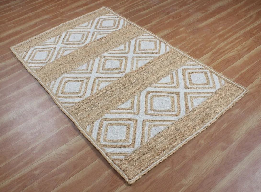 Rugs and Carpet Decoration Floor Mat Indian Natural Rug Jute Outdoor Area Rug Hand Braided Style 5x8 Ft Living Room Rug