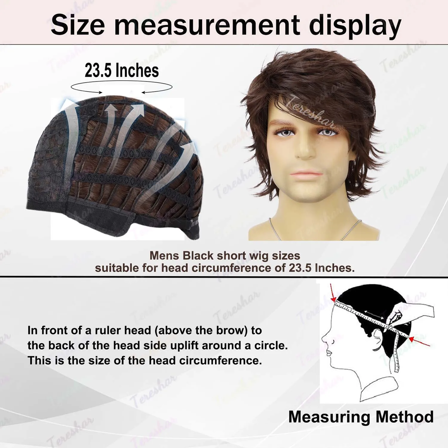 Synthetic Short Curly Brown Wig for Mens Heat Resistant Layered Fluffy Wig Halloween, Multi-colored Shaggy Role-playing Wig image 5