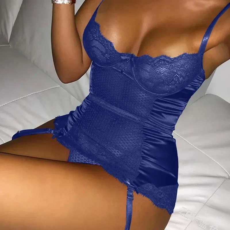 Women's Pajamas Dress Sexy Lingerie Night Dress Sexy Nightclub Hip Hugging Skirt Lace Camisole Tight Dress Dance Queen Nightgown