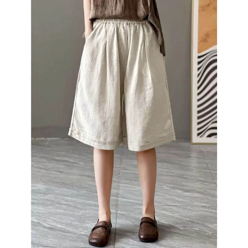 Basic A-line Shorts for Women Summer Sale Korean Style Retro Five-point Pants Elastic Waist Minimalism Sweatpants Women Clothing