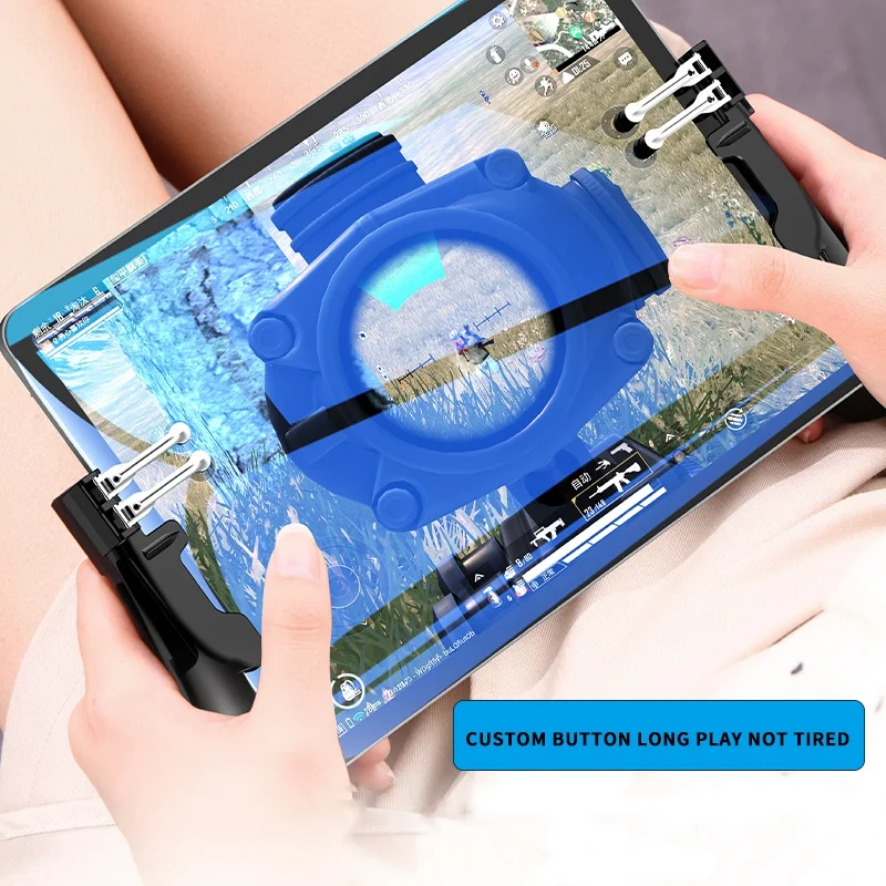 A73E-for PUBG Controller Six Finger Pubg Mobile Trigger Gamepad Grip L R Fire Aim Button Joystick for Ipad Tablet FPS Handle