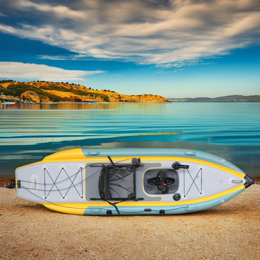 

Vicking Inflatable Folding PVC Kano Kayak Rowing Pedal Boat for Single Paddler for Drifting Fishing and Power System