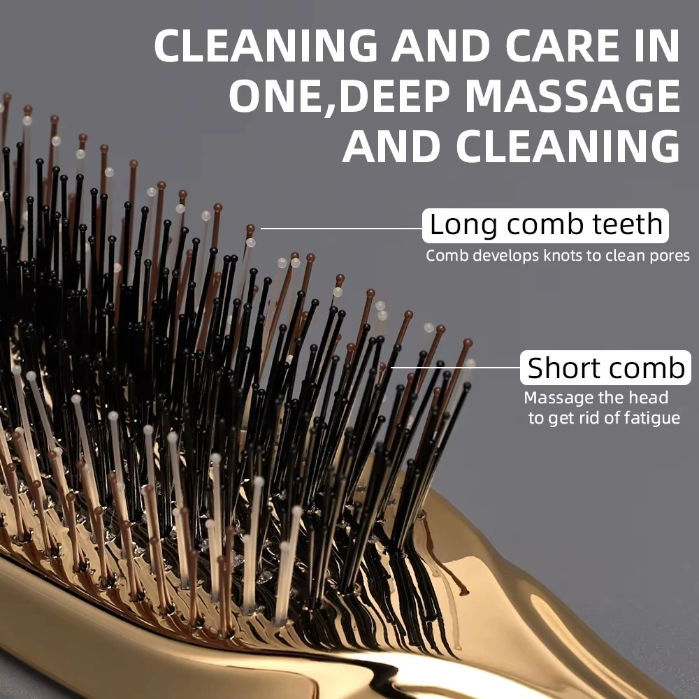 Premium Head Massager Scalp Brush Hair Massager Shampoo Brush Wet Plastic Detangling Brush Hair Cleaning Comb Hair Styling Comb image 4