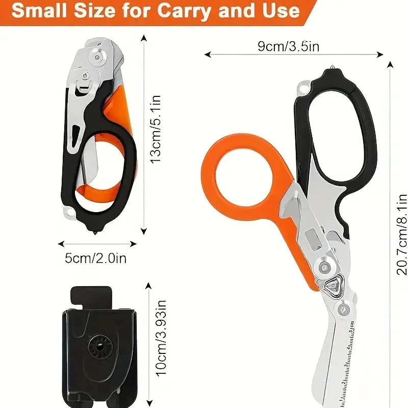 Folding Tactical Rescue Scissors Outdoor Survival Tool Replace for Leatherman Raptor First Aid Expert