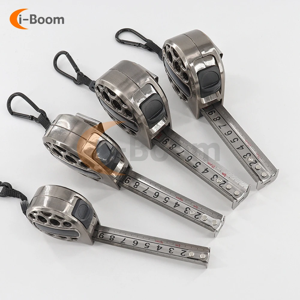 3 / 5 / 7.5 Meters Stainless Steel Nickel-plated Tape Measure One-touch Locking Automatic Shrinkage ABS Shell Hollow Process