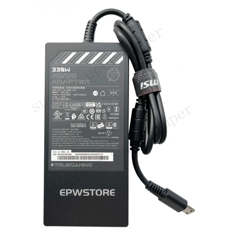 S+   Original 330W AC Adapter Charger For MSI Raider 18 HX A14VIG-298AU A14VHG-402NZ