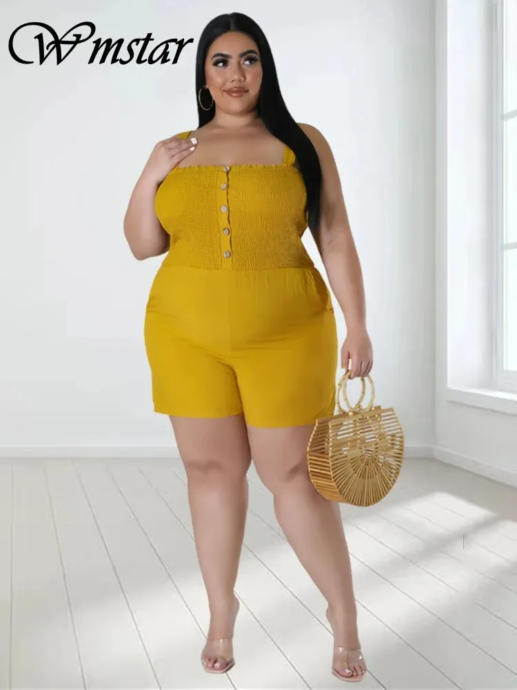 Wmstar kombinezon Plus Size odzież damska jednolity gorset wsuwany seksowne spodenki na co dzień Romper Playsuits w nowym stylu hurtownia