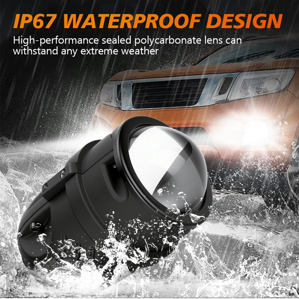 For Audi Q5L 2018-2025 LED Lights Fog Lamp Bi-Beam Laser Projector Super Bright Waterproof Tri-Color Lens 2 Inch Car Accessories