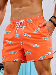 Zomer Nieuwe Heren Shorts Zwembroek Trekkoord Retro Fashion Print Vakantie Strandvakantie Hawaiiaanse Micro Elastische Shorts