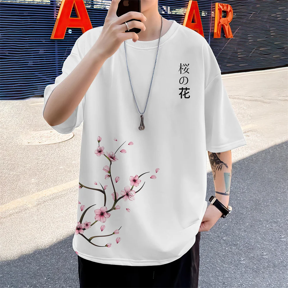 2024 Men T-Shirt 3d Flower Pattern New T Shirt Tops Summer Short Sleeve T-Shirt Simple Casual Street Clothing Mens Fashion Tees