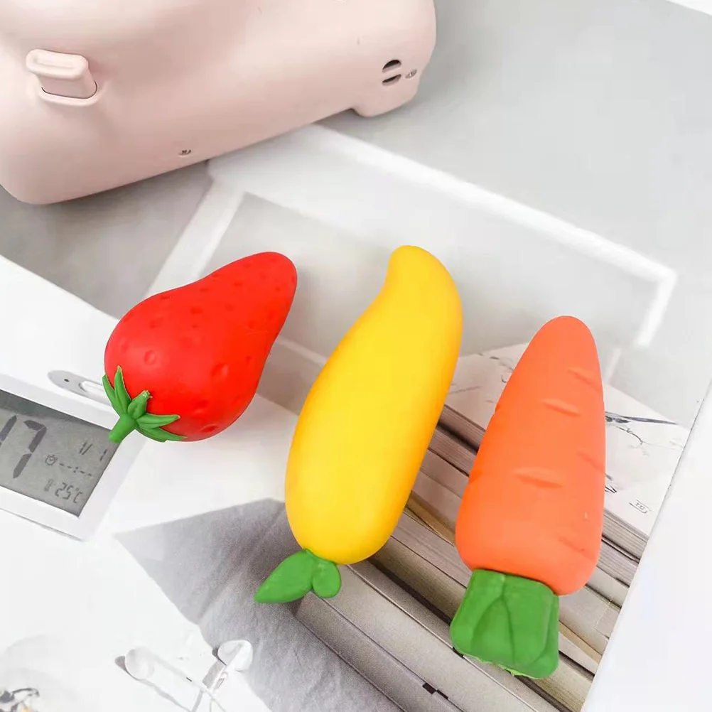 

3Pcs Multi-Function Fruit Erasers Creative Design Pencil Erasers For School Stationery