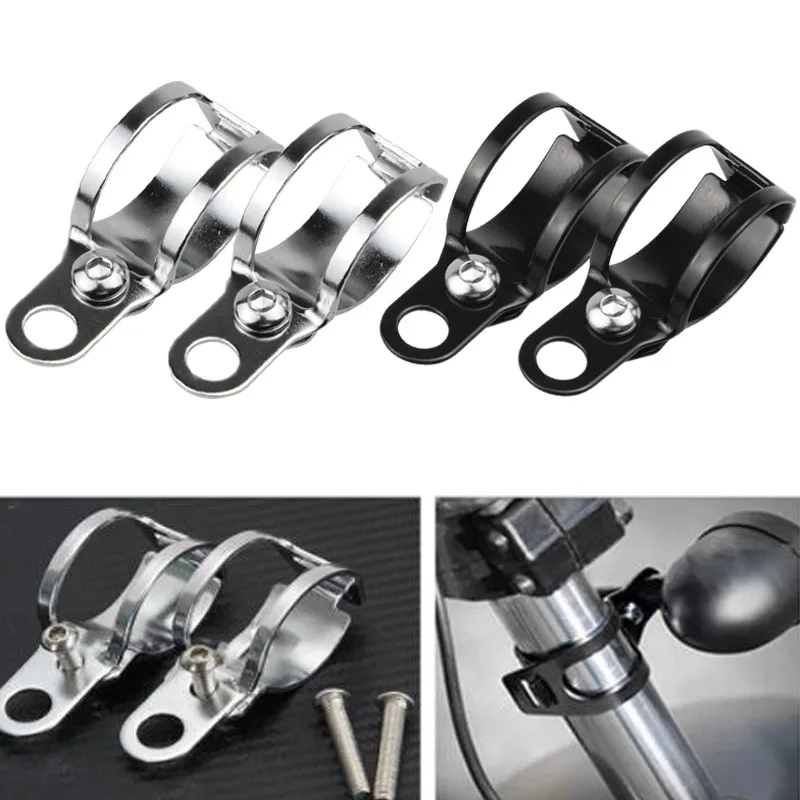 

2pc Universal Motorcycle Turn Signal Light Holder Metal Relocation Fork Clamps Mount Lamp Mount Bracket for Motorbike Front Fork