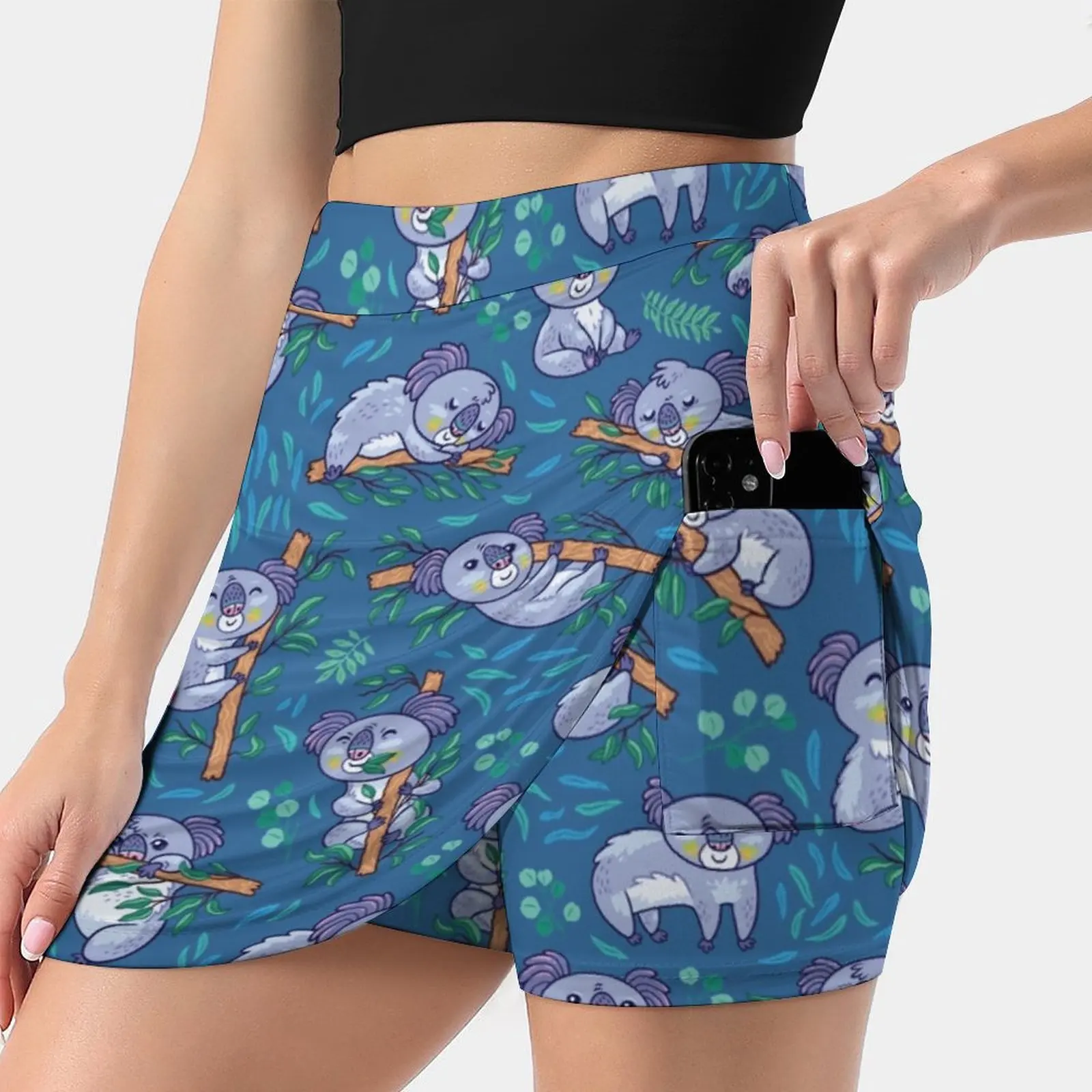 Koalas In The Eucalyptus Forest Women Sports Lining Skirt Tennis Dance Fitness Short Printed Skirts Australia Australian Baby