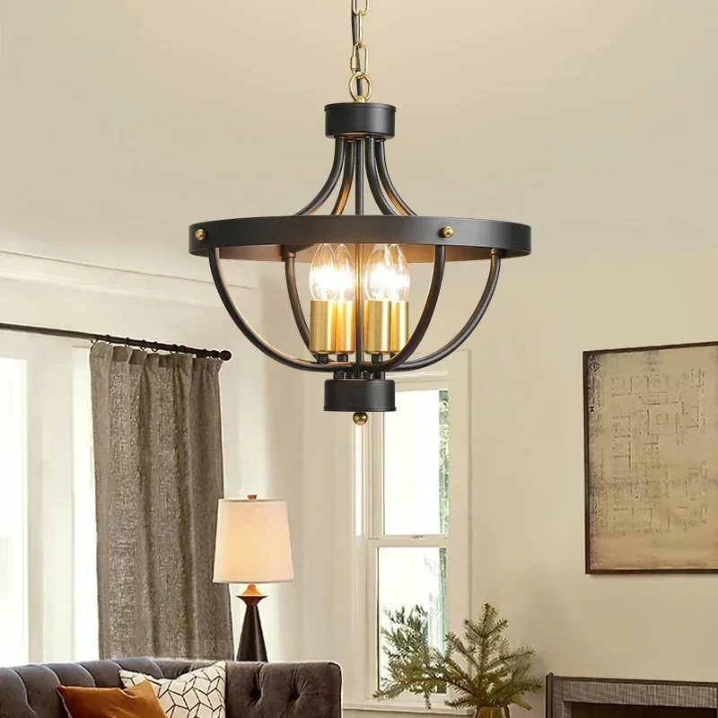 Modern Farmhouse Geometric Chandelier Light Fixture Pendant Lamp for Kitchen  Rustic Hanging Pendant Lighting for Dining Room