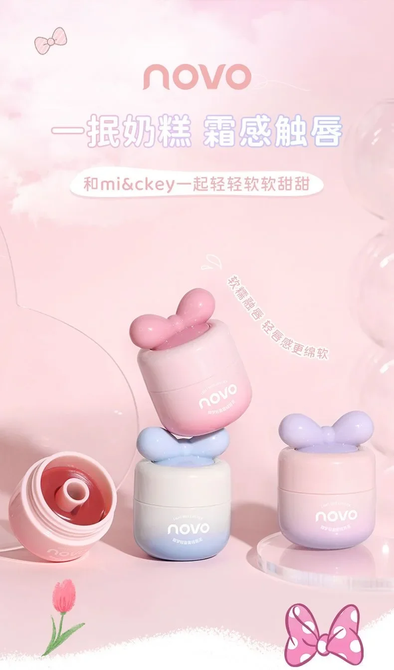 

Original Novo Lip Mud Matte Lipstick in Jar Cute Lip Glaze Lip Gloss Hydrate Waterproof Long-lasting Females Makeup Genuine