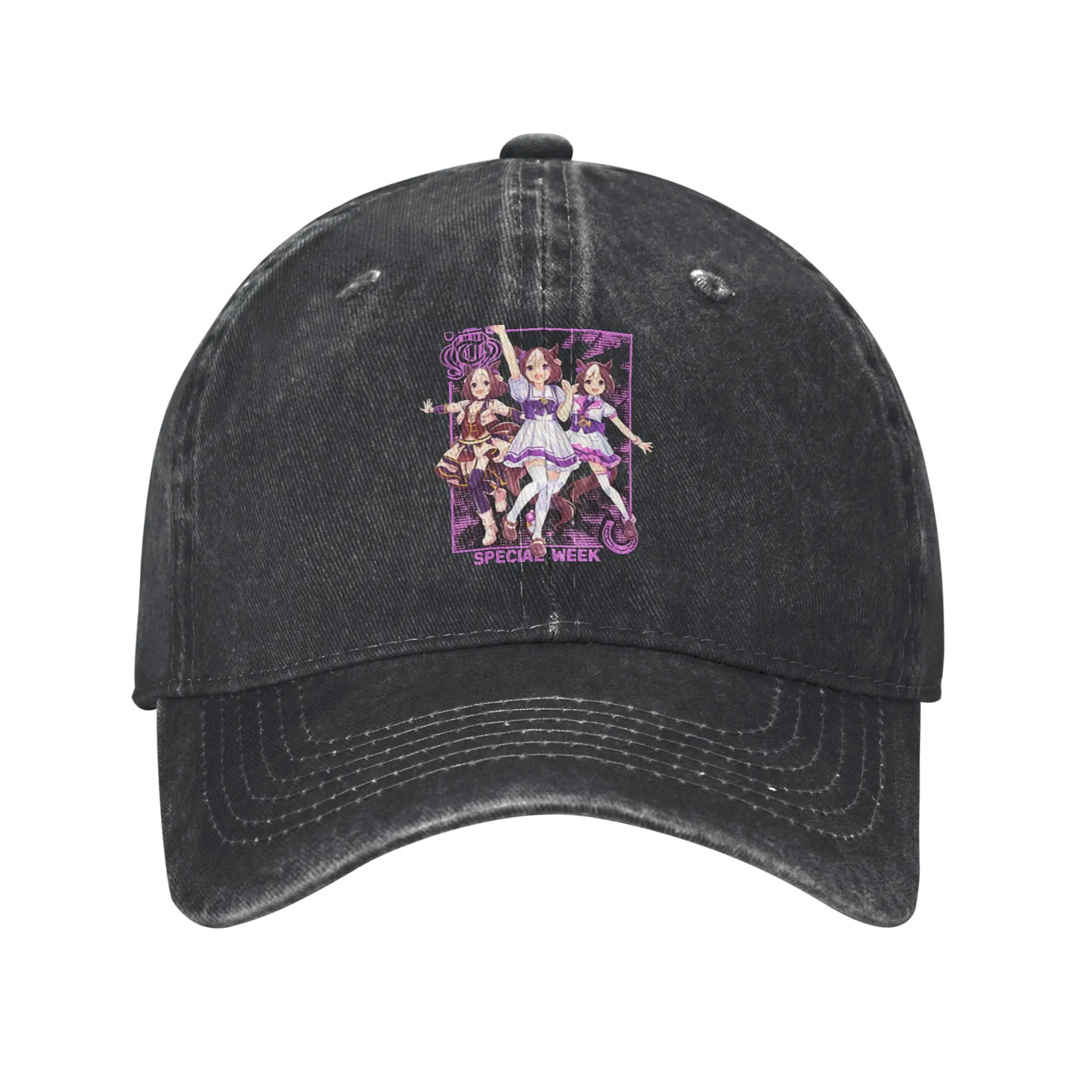 Anime Horse Girl Shirt   Kawaii Racing Style Fan Art Fashion Baseball Cap  Washable Women's Caps  Fitness Activity Women's Caps