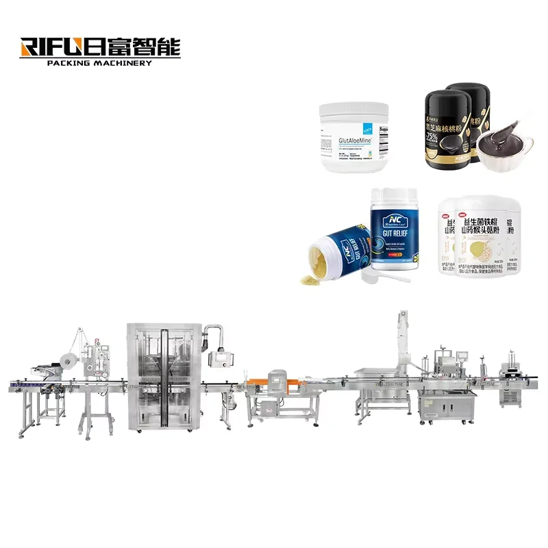 Automatic Health Powder Filling Production Line, Intelligent Screw Metering Packaging Machine for Protein Collagen Herbal Powder