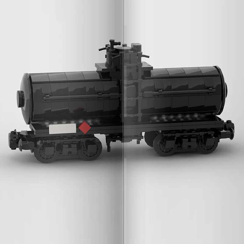 Modelo de coche de ciudad, ladrillos de construcción MOC, tanque ferroviario de calibre estrecho, tecnología Modular, regalos de vacaciones para niños, traje de juguetes para montar