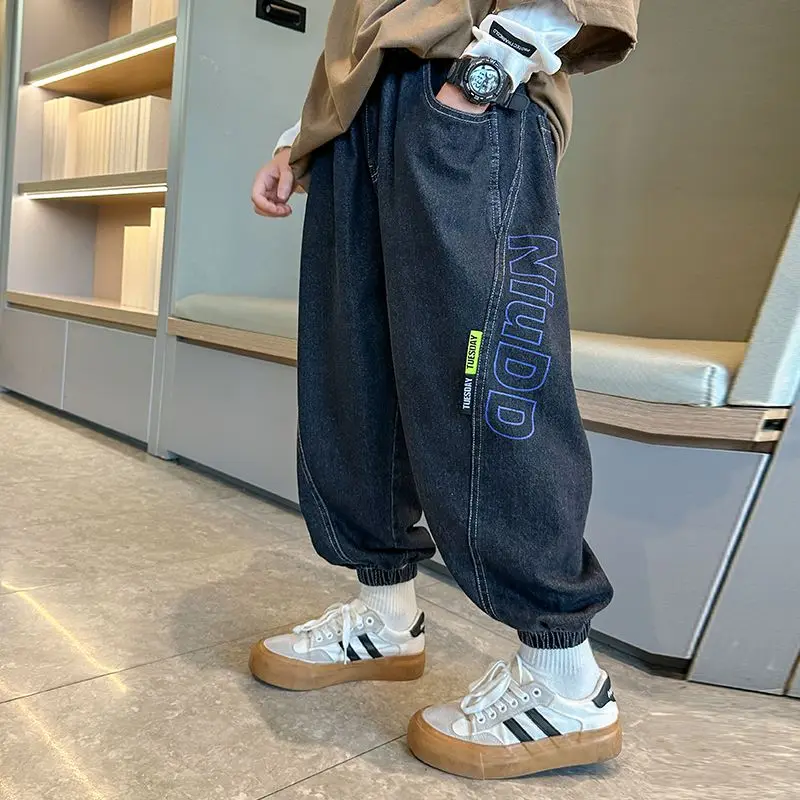 

2025 New Boys' Autumn Jeans Big Kids Spring Autumn Stylish Streetwear Jeans