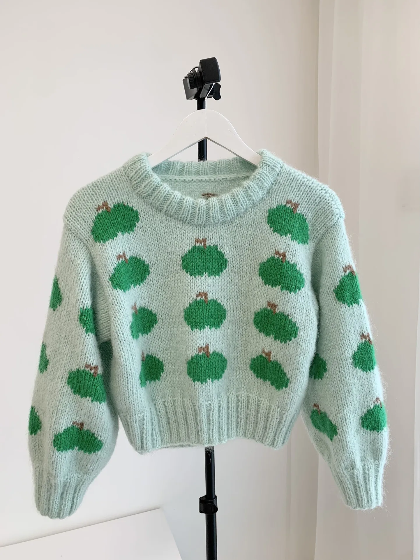 Women Sweater Tree Pattern Handmade Crochet Long Sleeve Knitted Pullover