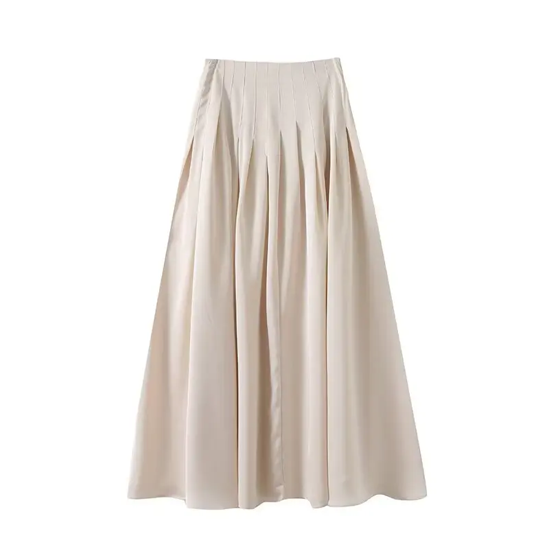 women's skirt is fashionable casual slimming solid color pleated temperament and a new spring style skirt