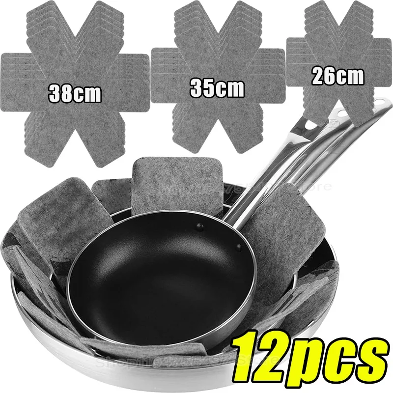 

3/6/12pcs Non-woven Fabric Pot Divider Pad for Stackable Pot Protector 3 Different Sizes Mats Used To Protect and Separation