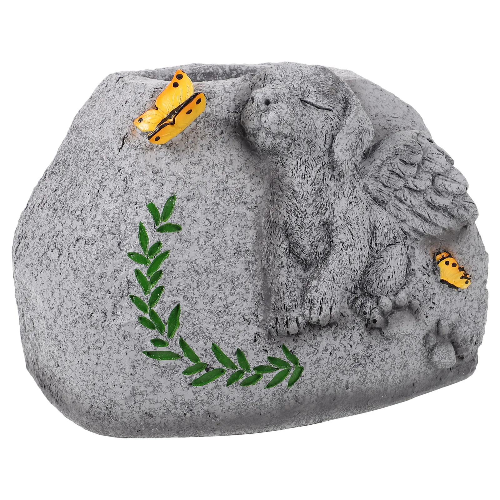 الراتنج الكلب التذكاري القبر علامة اناء للزهور مقاومة الطقس حديقة ديكور الحيوانات الأليفة شواهد القبور وعاء النبات الكلب القبر ماركر #5