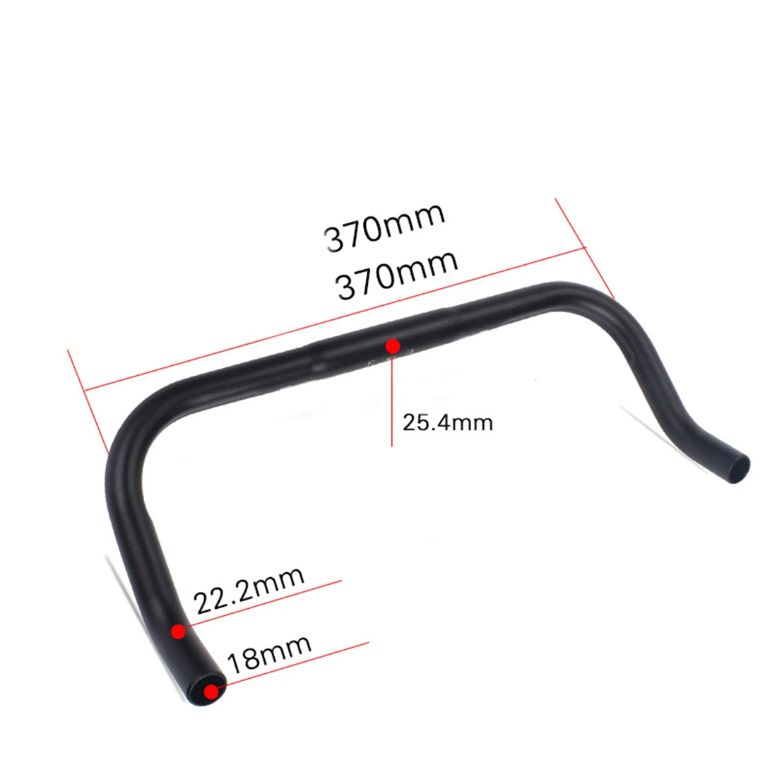 Bicycle Bullhorn Handlebar Aluminum Alloy TT Bar Road Rest Handlbars Bike Black 25.4*370mm High Quality Handlebar Cycling Parts