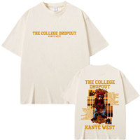 Rapper Kanye West The College Dropout Bear Graphic T-shirt Men Women Hip Hop Pop Music T Shirts Casual Cotton Vintage T-shirts