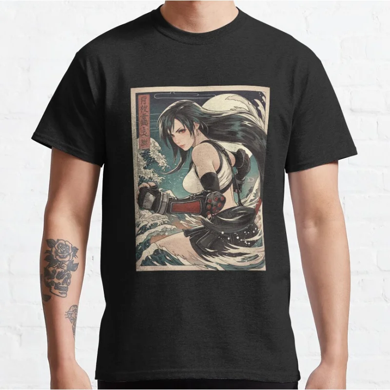 

Retro Traditional Tifa Final Fantasy video game Gift t shirt for man Large size Tops S-6XL 100% cotton printed Clothes