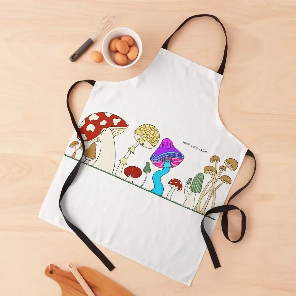 

Magic Mushroom and Friends Apron Women's Kitchen Manicurists Professional Barber For Women Kitchen Apron