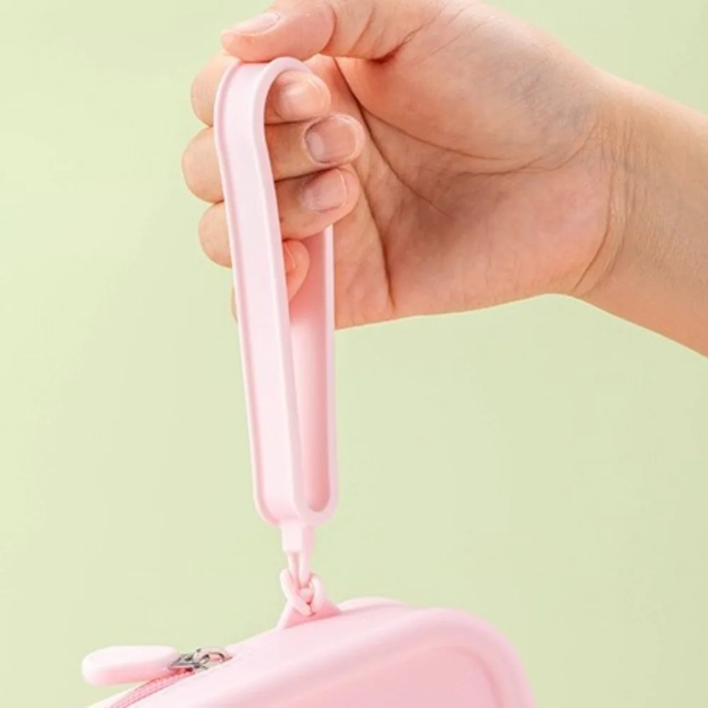 New Silicone Coin Purse Waterproof Large Capacity Earphone Bag Zipper Solid Color Cosmetic Bag Women Girls