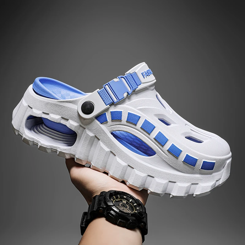 Men Women Thick Sole Clogs Shoes EVA Breathable Hollow Slippers Casual Outdoor Beach Garden Slides Anti-slip Platform Sandals