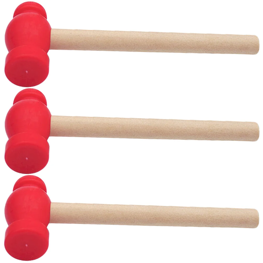 3 قطعة مطرقة خشبية صغيرة للأطفال أداة إصلاح منزلية للأطفال الصغار محاكاة صيانة خشبية متعددة الأغراض #1