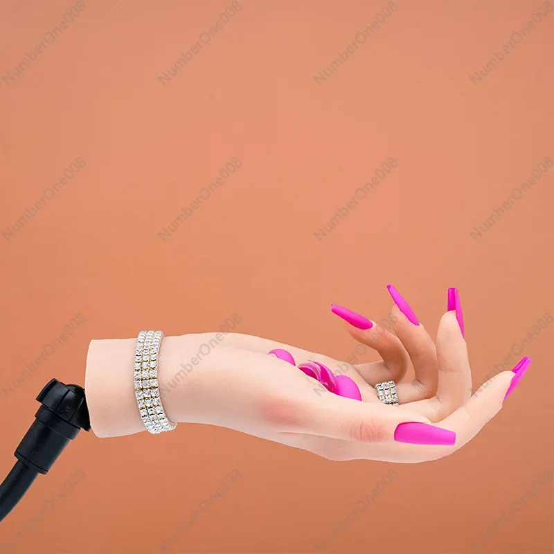 Bendable Silicone with Joints Nail Art Practice New Suction Cup Hand Model Matching Nail Plate Practice Prosthetic