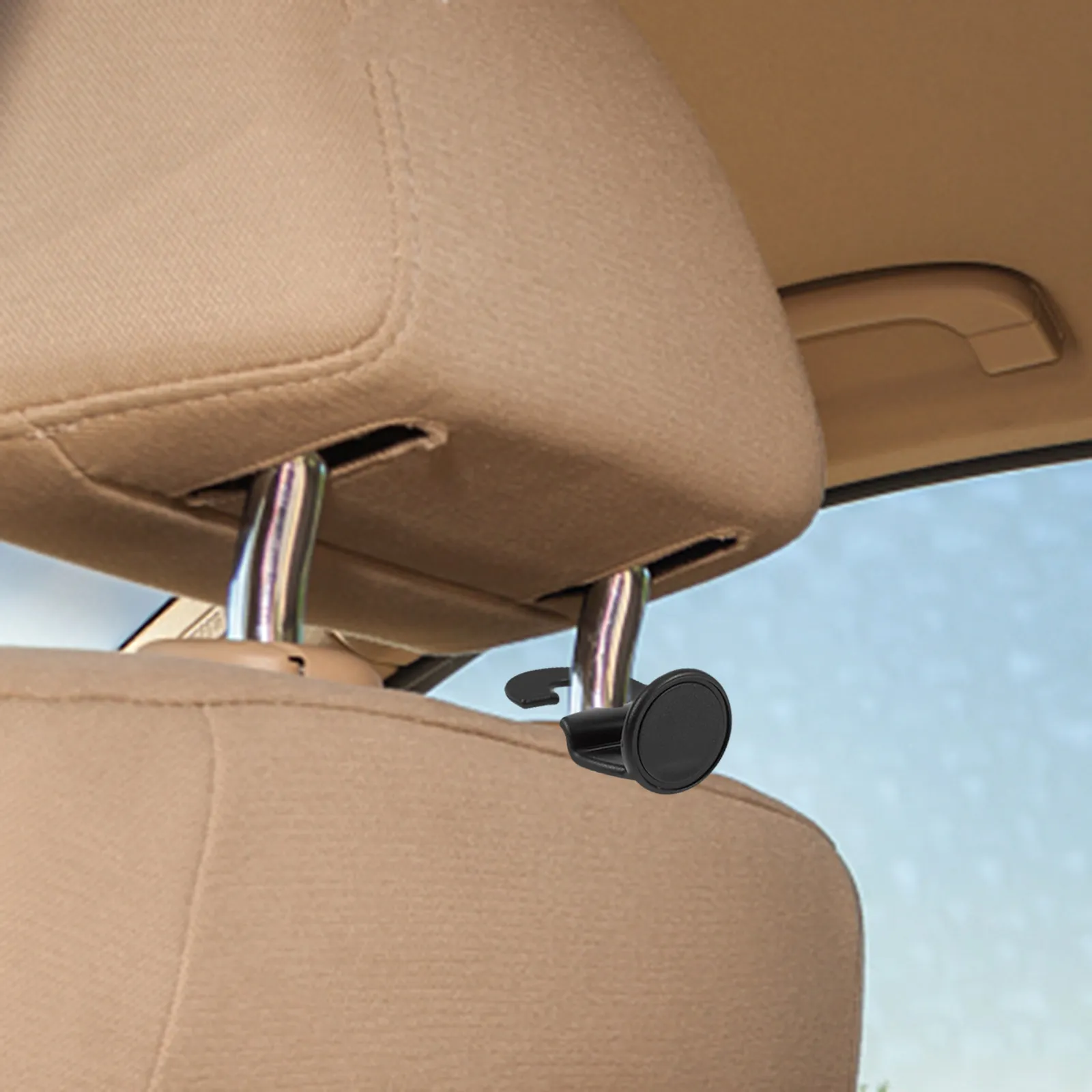 

5Pcs Car Seat Headrests Hooks Black ABS Plastic Hidden Car Purse Grocery Bag Hanger Backseat Organizer Storage