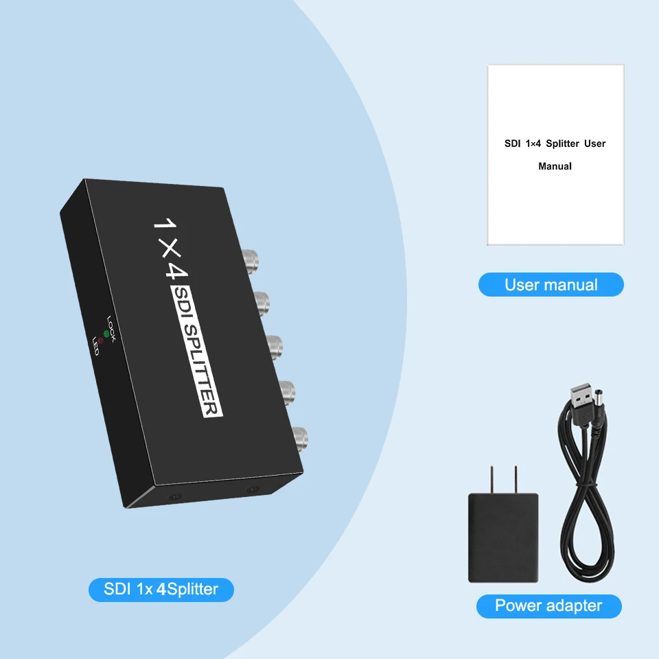 Imagem -06 - Sdi Splitter para Dvr Sdi Monitor Câmera Repeater Distribuição de Áudio Vídeo em Out Way Sdi Splitter 1x4