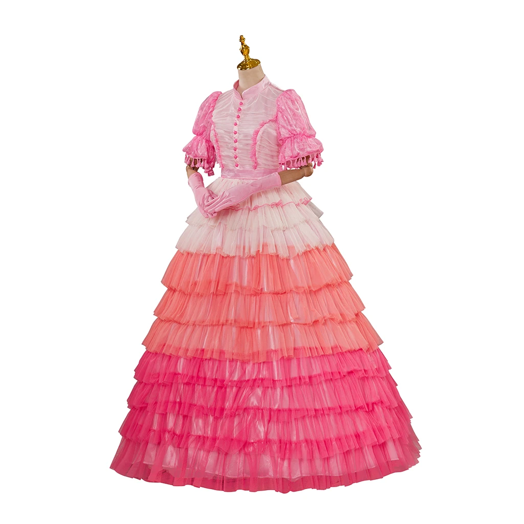 Firefly Kaylee Cosplay Pink Fluffy Shindig Dress TV Series Costume Women Gorgeous Princess Dress with Gloves Halloween Ball Gown