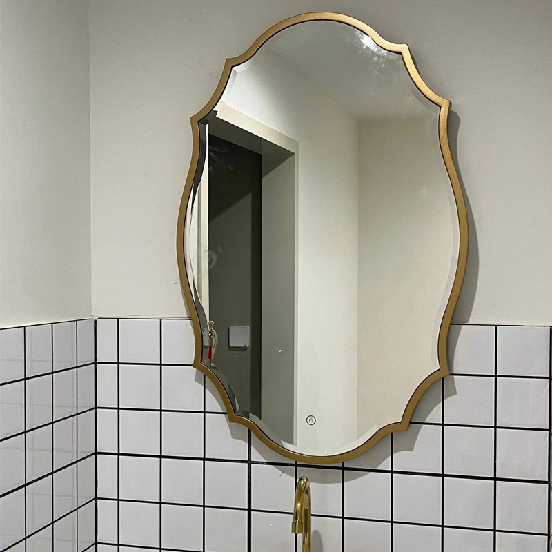 French Retro American Oval Bathroom Mirror, Toilet Hanging Mirror, Sink Lamp Mirror