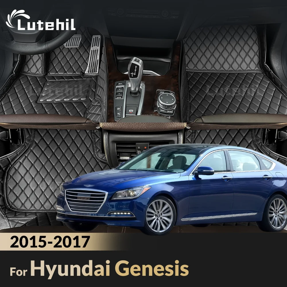 

For Hyundai Genesis 2015 2016 2017 Lutehil Car Floor Mats Custom Auto Foot Pads Automobile Carpet Cover Interior Accessories